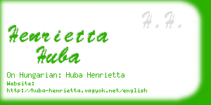 henrietta huba business card